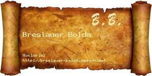 Breslauer Bolda névjegykártya